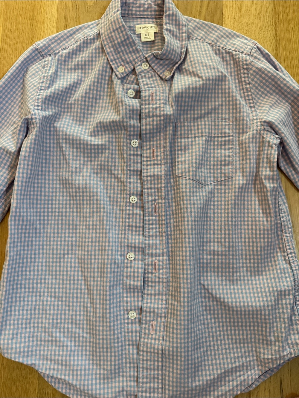 Crewcuts Light Blue Gingham Button-Down Shirt